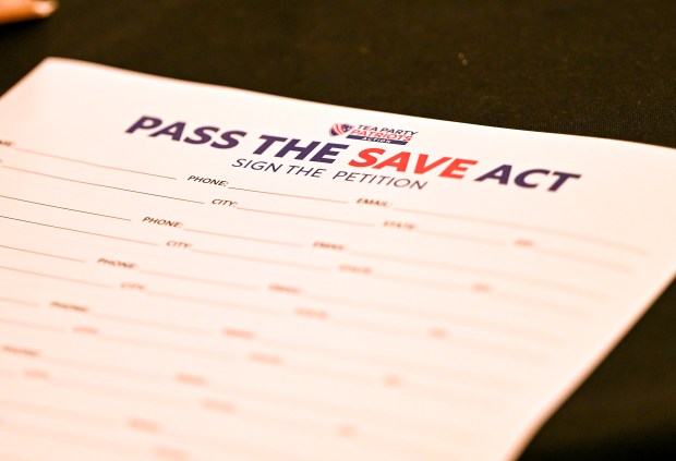 SAVE Act petition during the Tea Party Patriots Action’s launch...