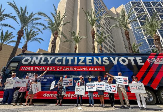 Supporters of the SAVE Act rally as Tea Party Patriots...
