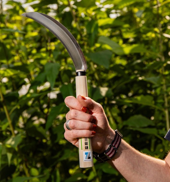 *** SUN OUT*** Samuel Rowe, 35, was arrested and kept in a cell last month after armed police accused him of carrying a ???large dagger??? on his way home from his allotment???s vegetable patch. The keen gardener, who lives in Manchester, had his ??32 Niwaki Hori Hori Japanese gardening trowel, ??10 Ice Bear gardener???s sickle, and a fruit harvesting tool taken from him by firearms officers on July 3 ??? after they were alerted in a call from a member of the public.A gardener was left traumatised after being arrested by armed police for "carrying a knife" while walking home with his gardening tools from the allotment.Samuel Rowe, 35, was detained, kept in a cell and cautioned by cops after they accused him of carrying a 'large dagger' last month.He had just tended to his allotment vegetable patch and was trimming the hedges outside his home with a sickle when armed police swooped on July 3.Samuel had his Japanese gardening trowel, a sickle and a fruit harvesting tool confiscated from him before being taken to a police station. Photo released 06/08/2025