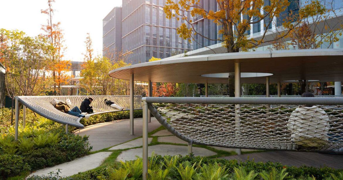 ASPECT studios designs regenerative campus landscape for alibaba