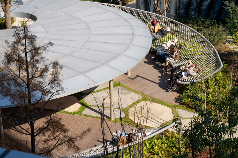 ASPECT studios' regenerative campus landscape for alibaba stands on multi-story podium