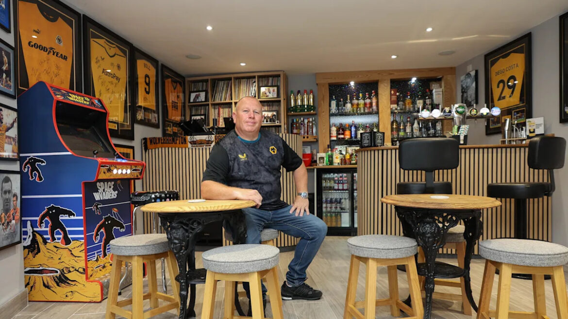 DIY back garden sports bar complete with hot tub named Pub Shed Of The Year