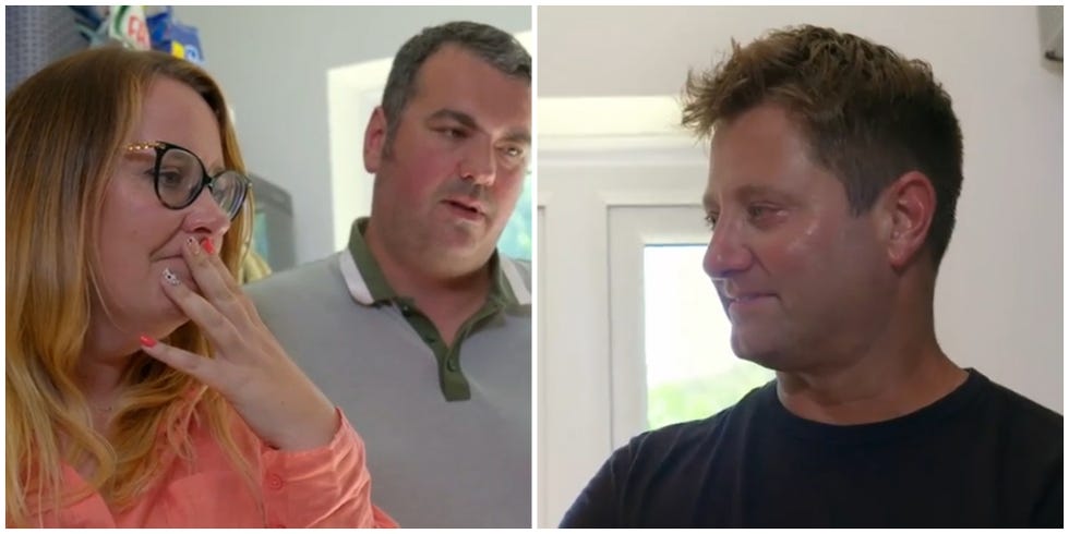 george clarke's kitchen vs gardens, homeowner and george clarke crying in kitchen