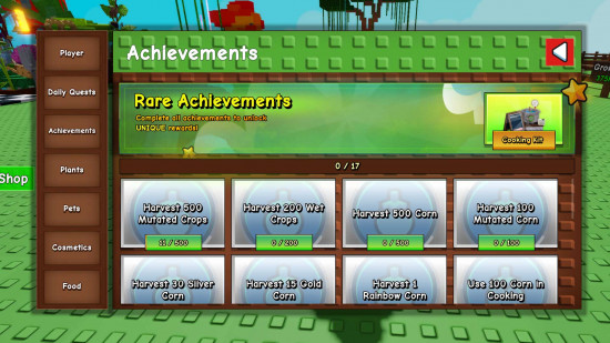 Rare achievements in Grow a Garden.