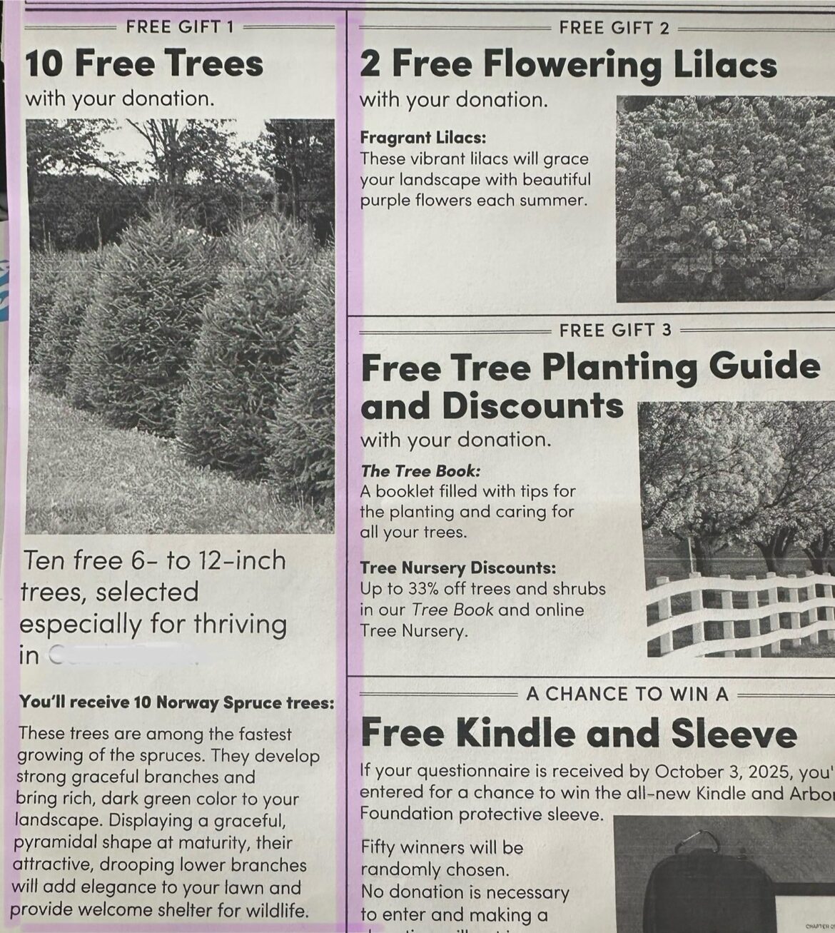Arbor Day Foundation sending non-native trees?