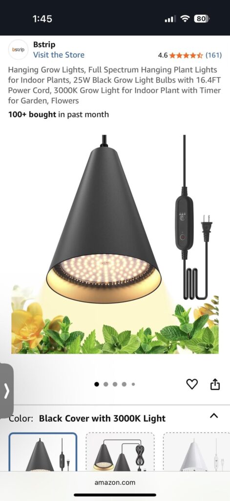 Help choosing a ceiling hanging grow light for my philodendron billietiae Help choosing a ceiling hanging grow light for my philodendron billietiae