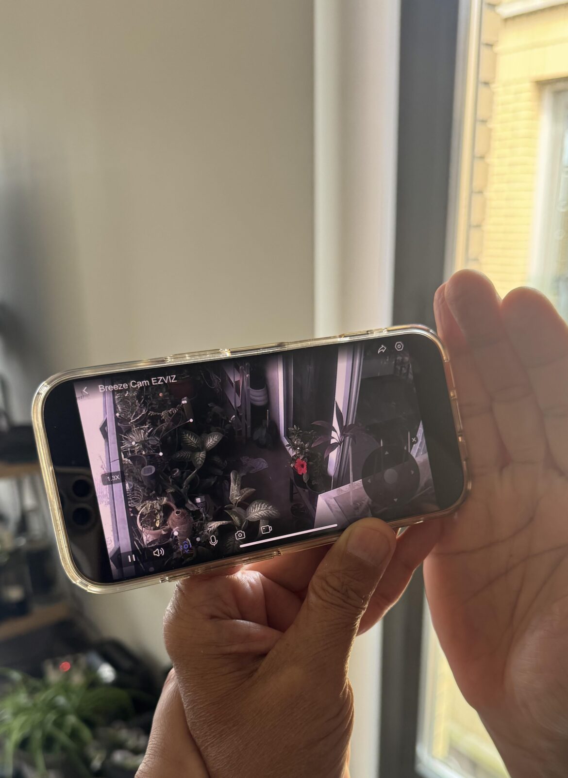 My father is visiting me abroad and has a baby cam for his plants