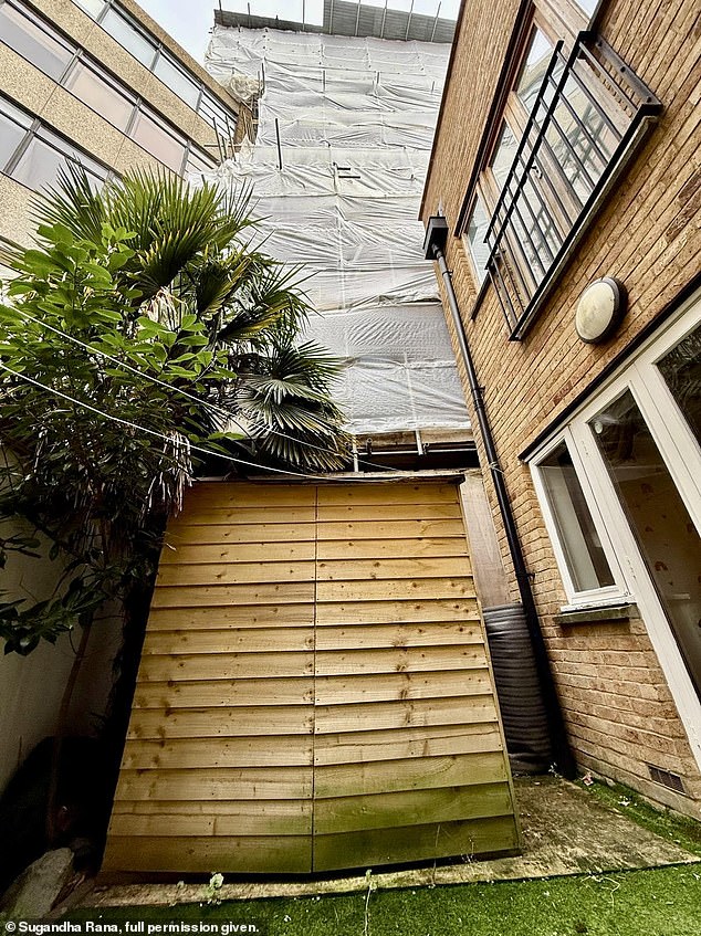 'The scaffolding is still overhanging our garden,' Mr Bhargava said. 'That¿s a safety threat, I can¿t let my daughter go in the garden on her own, [when there's] a deserted building site next door'