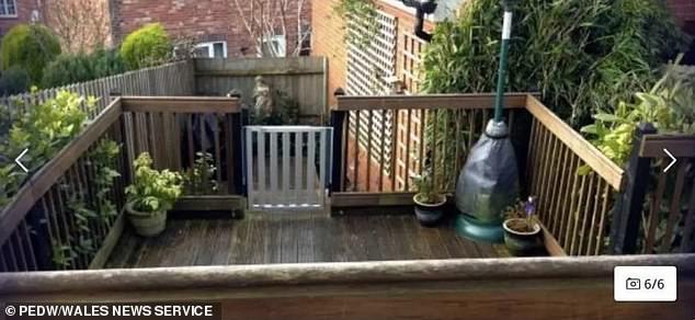 But investigators trawled historic pictures on the property site Rightmove to spot the decking difference in the garden from when it was previously listed in 2013 (pictured)