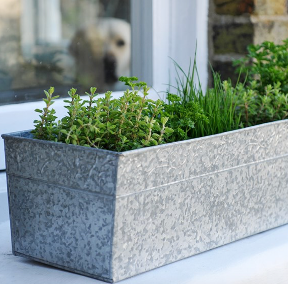 Embossed galvanised window trough