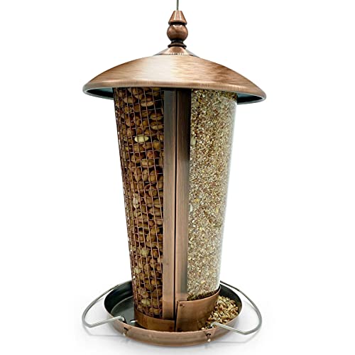 Twin Copper Bronze Bird Feeder