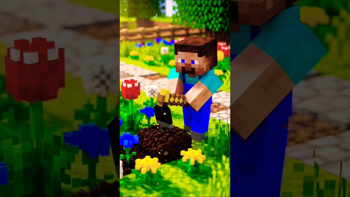 Gardening Time With Steve 😁 #minecraft #shorts