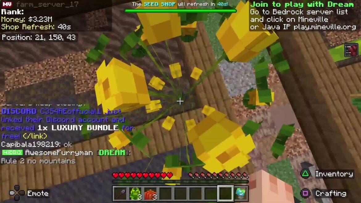 Playing grow a garden in Minecraft...