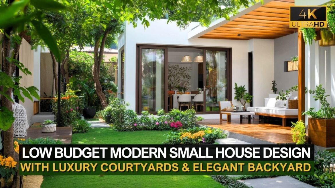 Low Budget Small House Design with Luxury Courtyards & Elegant Backyard for Modern Living