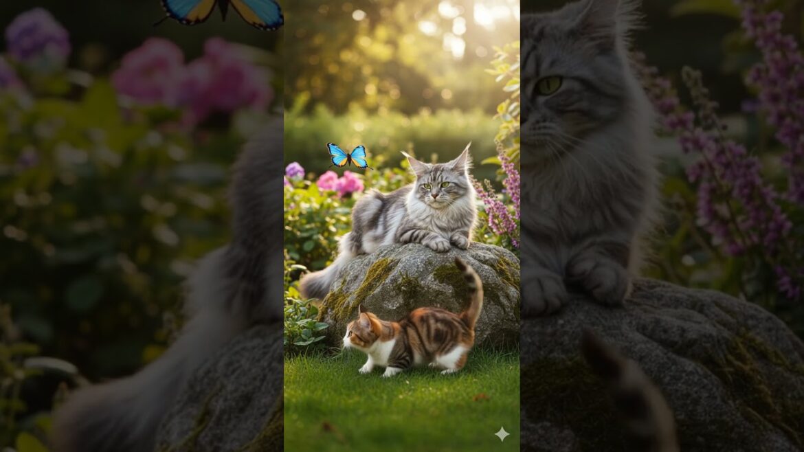 This butterfly had other plans. #shorts #ragdollcat #butterfly #cute #gardencat #cat #funny