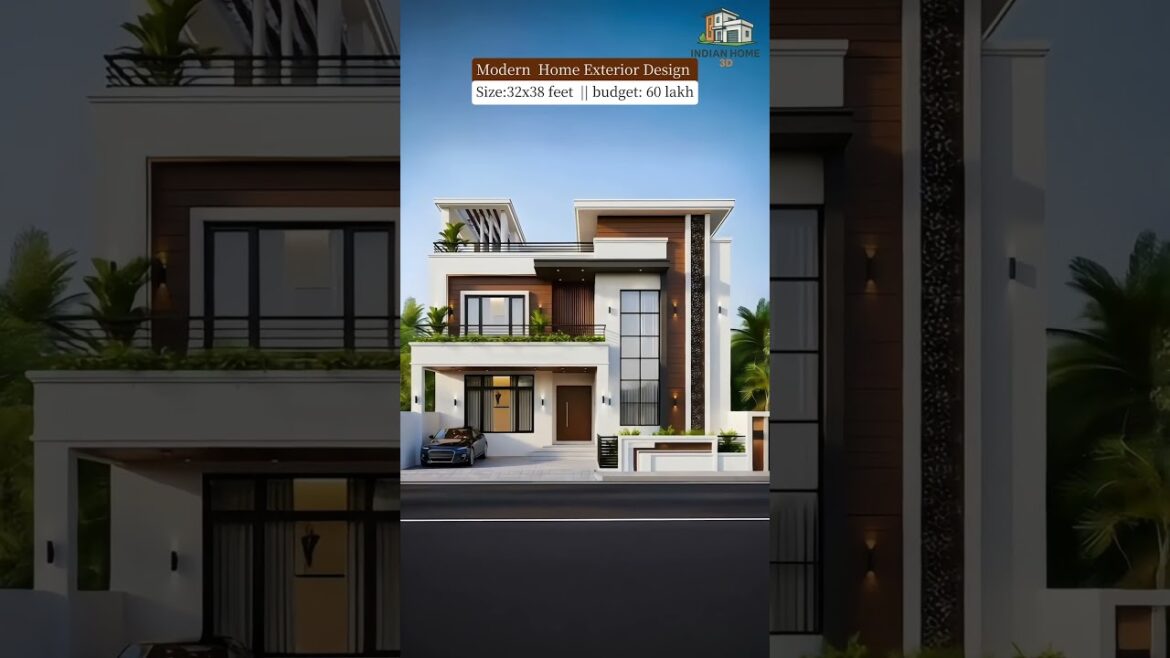 Simple & Elegant Modern House Design | 32x38 ft | 60 Lakh #home #exteriordesign