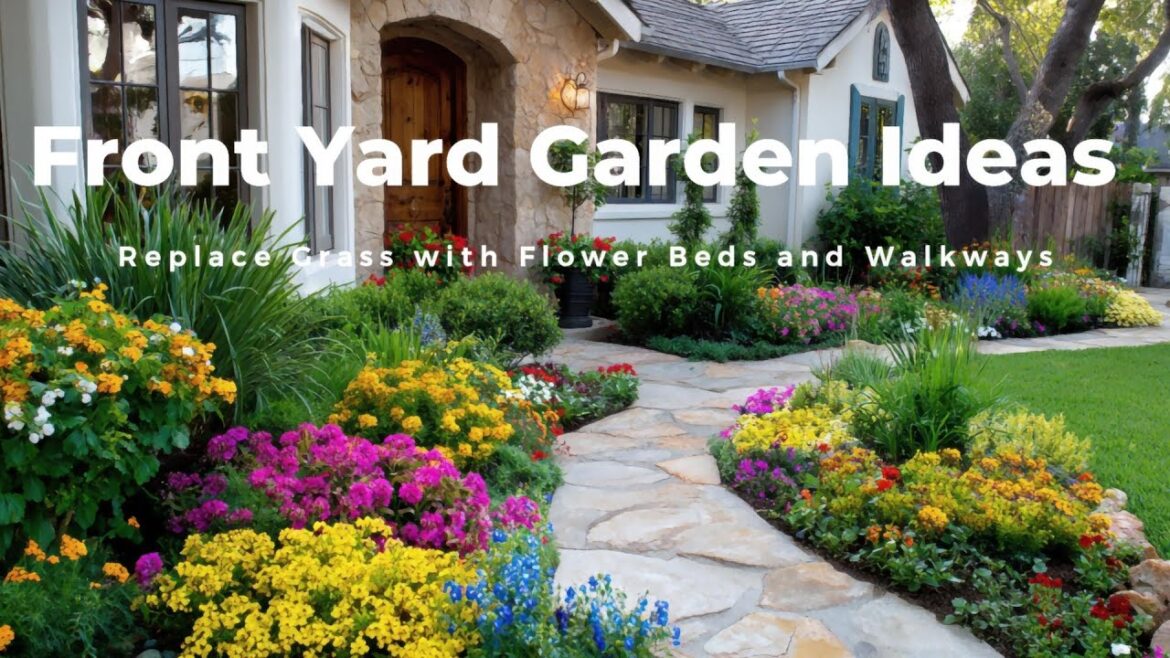 Smart Front Yard Landscaping & Garden Ideas - Replace Grass With Flower Beds And Walkways