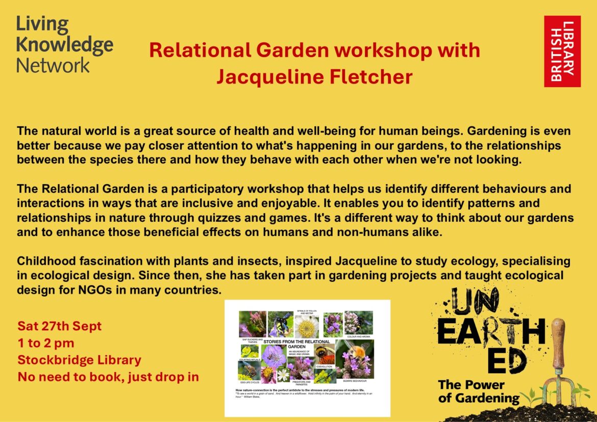 Relational Garden workshop with Jacqueline Fletcher at Stockbridge Library – The NEN – North Edinburgh News