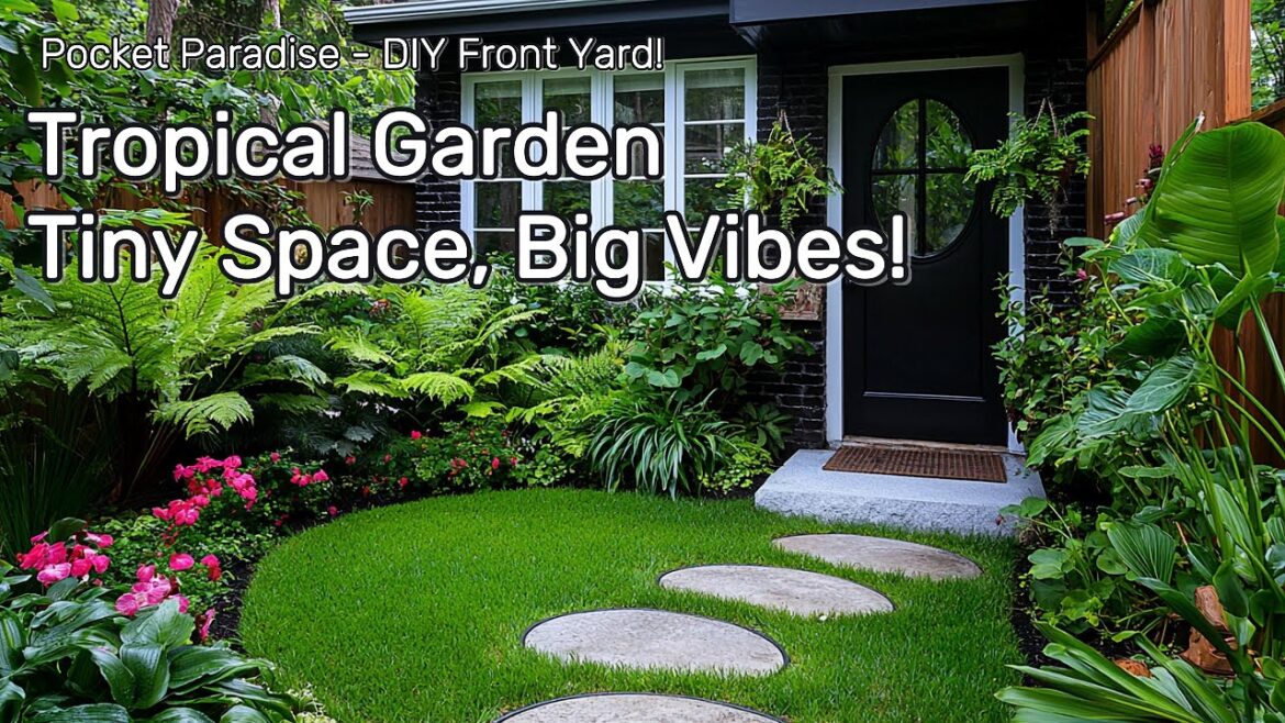 Transform Your Small Garden: DIY Tropical Pocket-Sized Bungalow Front Yard Landscaping Ideas