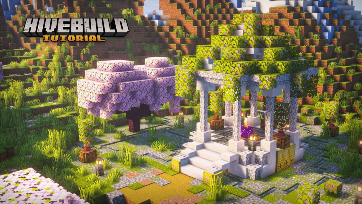 Minecraft Gazebo Tutorial | How to Build a Beautiful Garden Pavilion