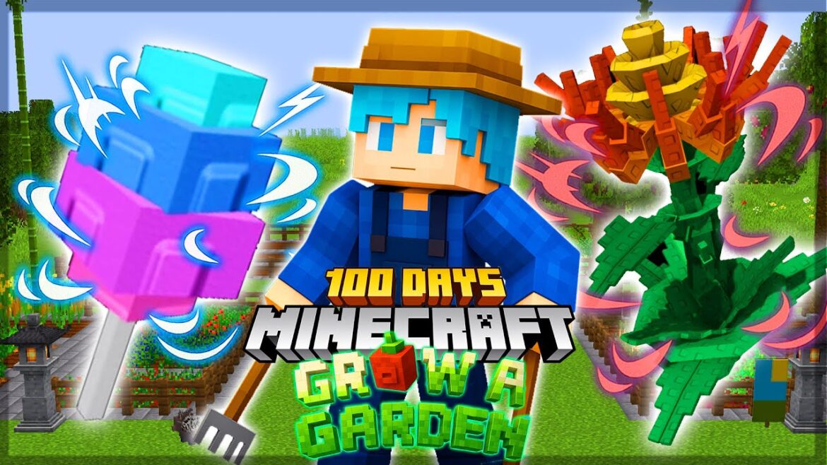 MÌNH SINH TỒN 100 NGÀY TRONG MINECRAFT GROW A GARDEN SIÊU ĐỈNH !!