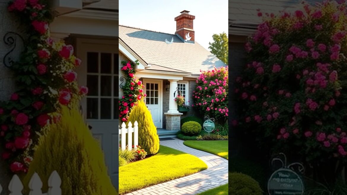 Charming House with Blooming Front Yard #garden #eleganthomes #gardenideas #flowers #gardendesign