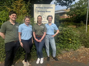 The pic shows, from left, Howden staff Alasdair Kidd, Miranda Clark, Ellie Cole and Jenny Vernon at Headway Shrewsbury.