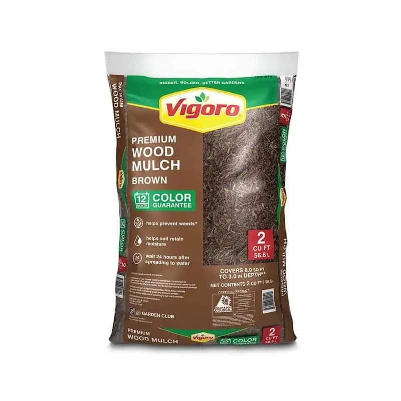 Premium Brown Wood Shredded Bagged Mulch