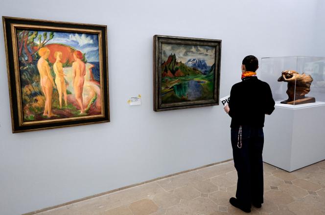 Paintings by German artist Erich Heckel at the Musée Picasso-Paris, on February 12, 2025.