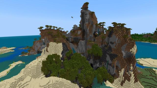 A Windswept Savanna combined with a Mangrove Swamp inside of a Minecraft Desert