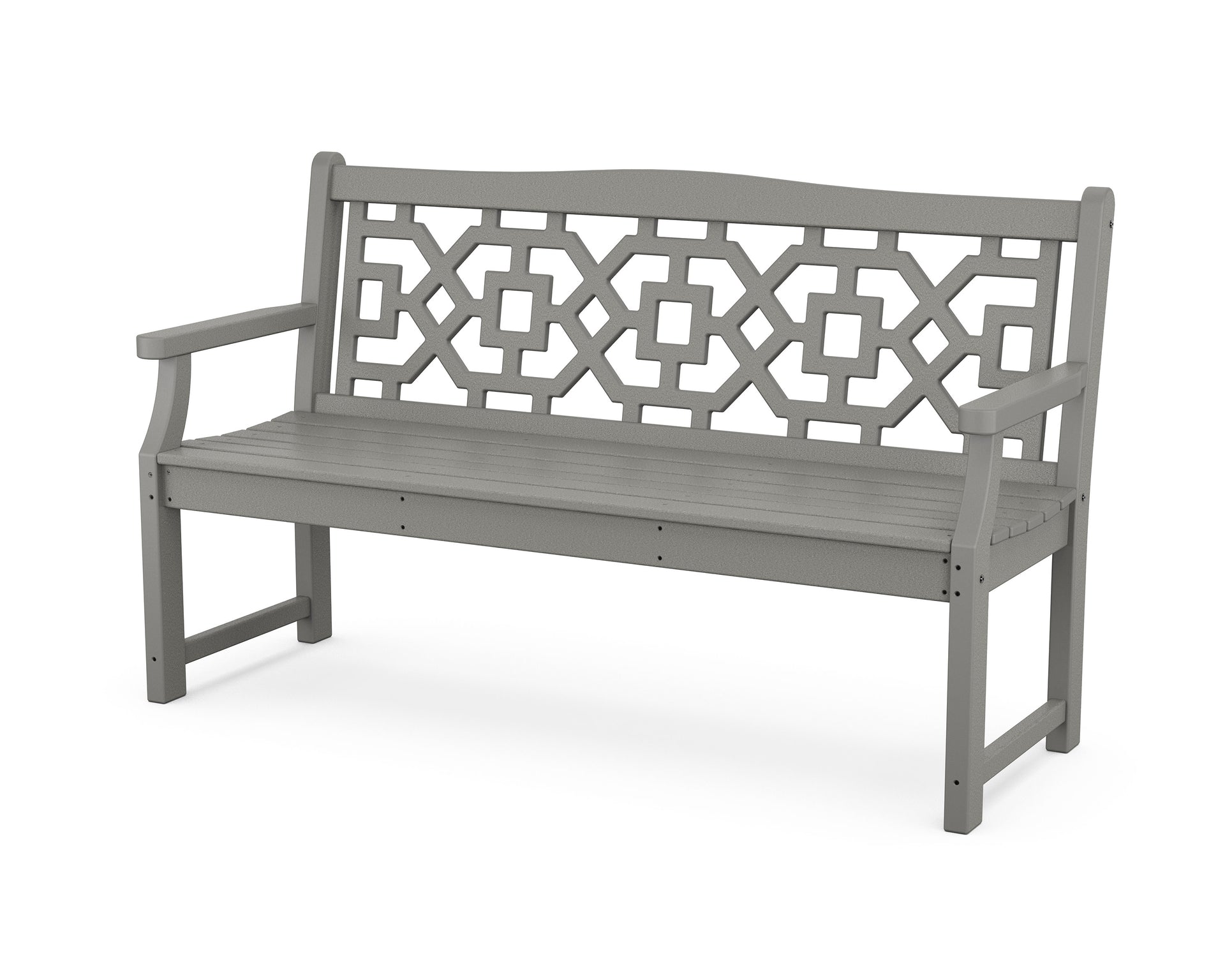 Chinoiserie 60" Garden Bench - Slate Grey