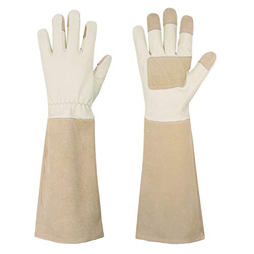 Rose Pruning Gloves for Men &amp; Women, Long Thorn Proof Gardening Gloves, Breathable Pigskin Leather Gauntlet, Best Garden Gifts &amp; Tools for Gardener