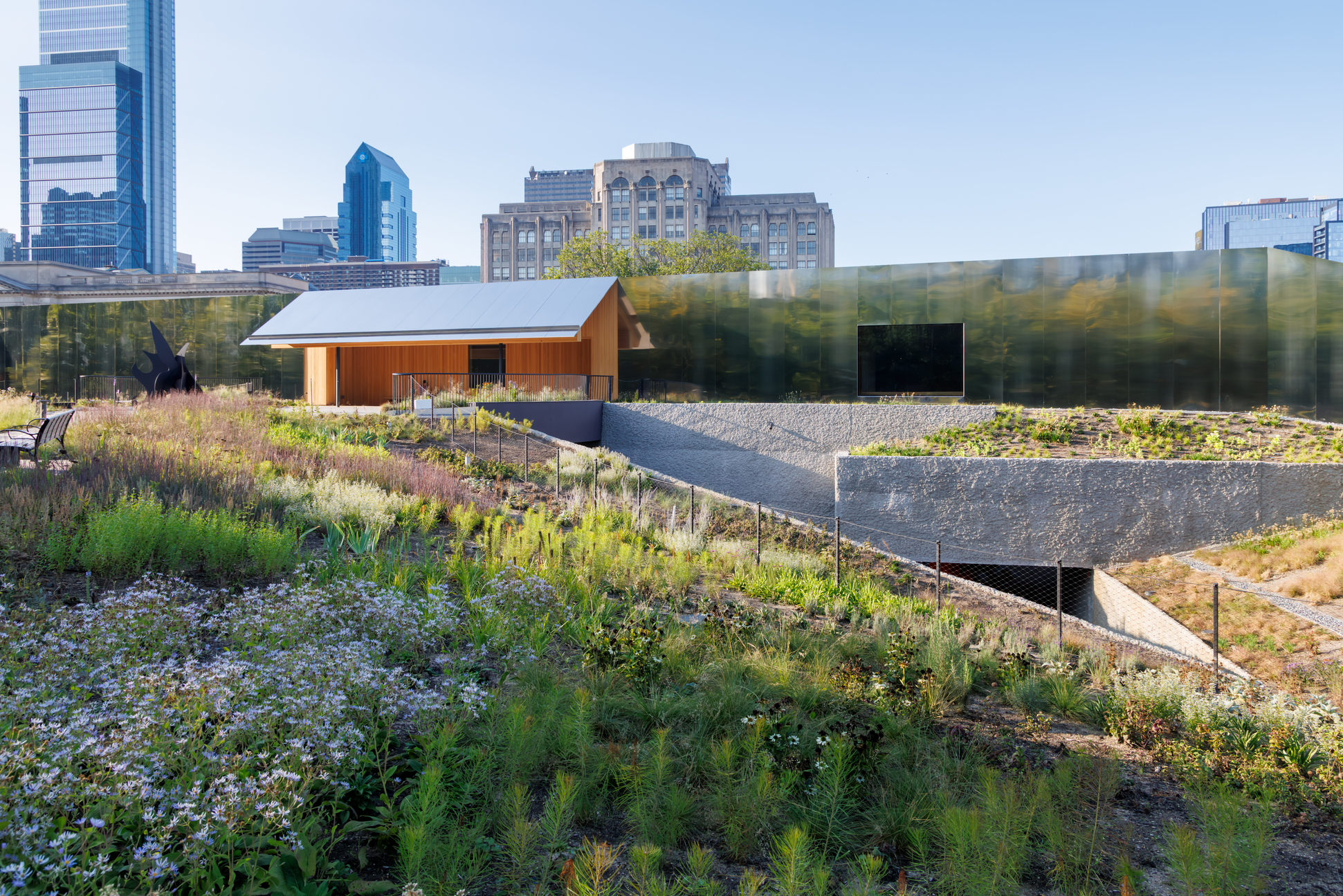 views of newly opened Calder Gardens by Herzog and de Meuron with landscape design by Piet Oudolf
