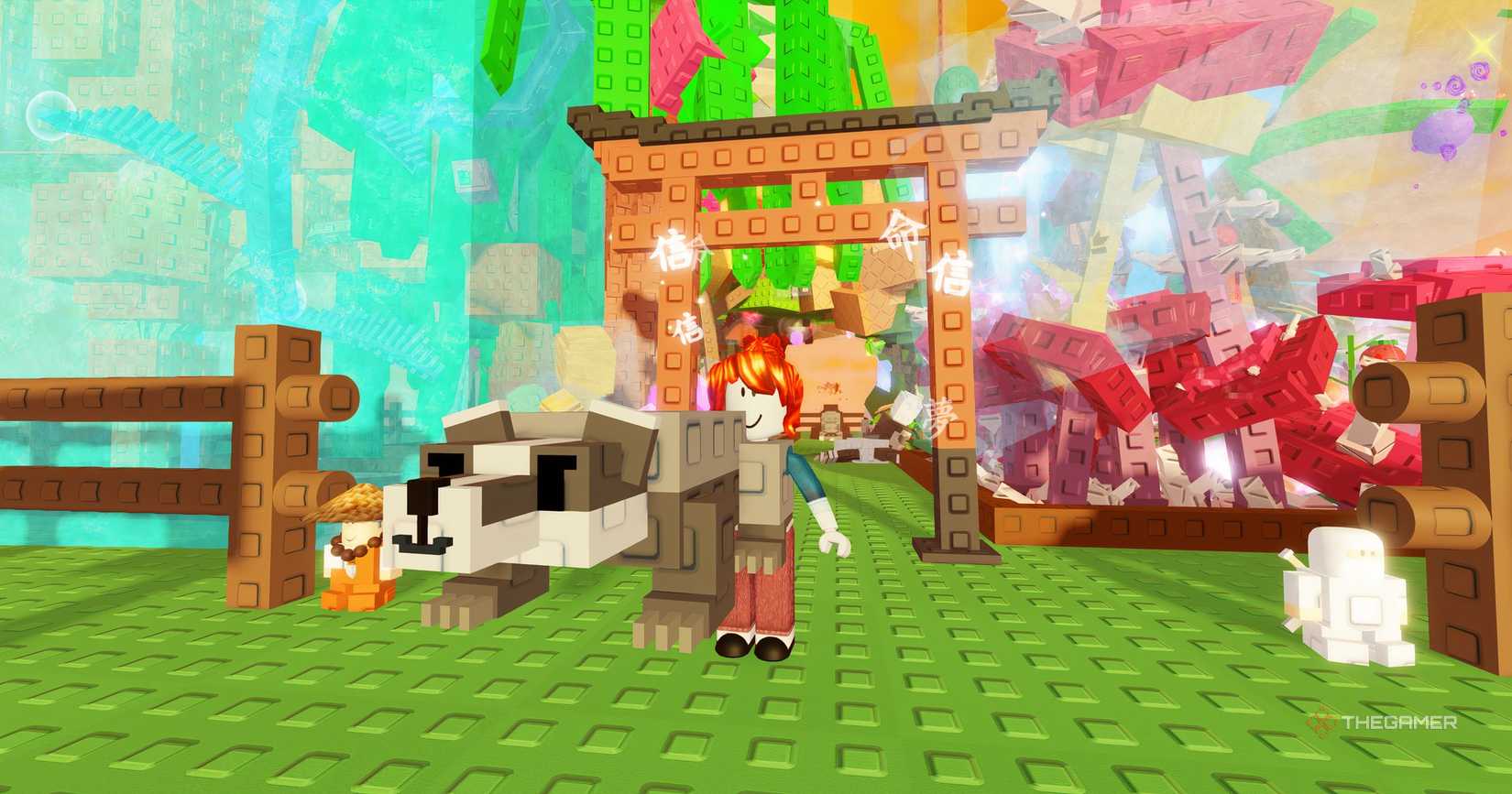 A player holding the badger pet in Roblox Grow a Garden.
