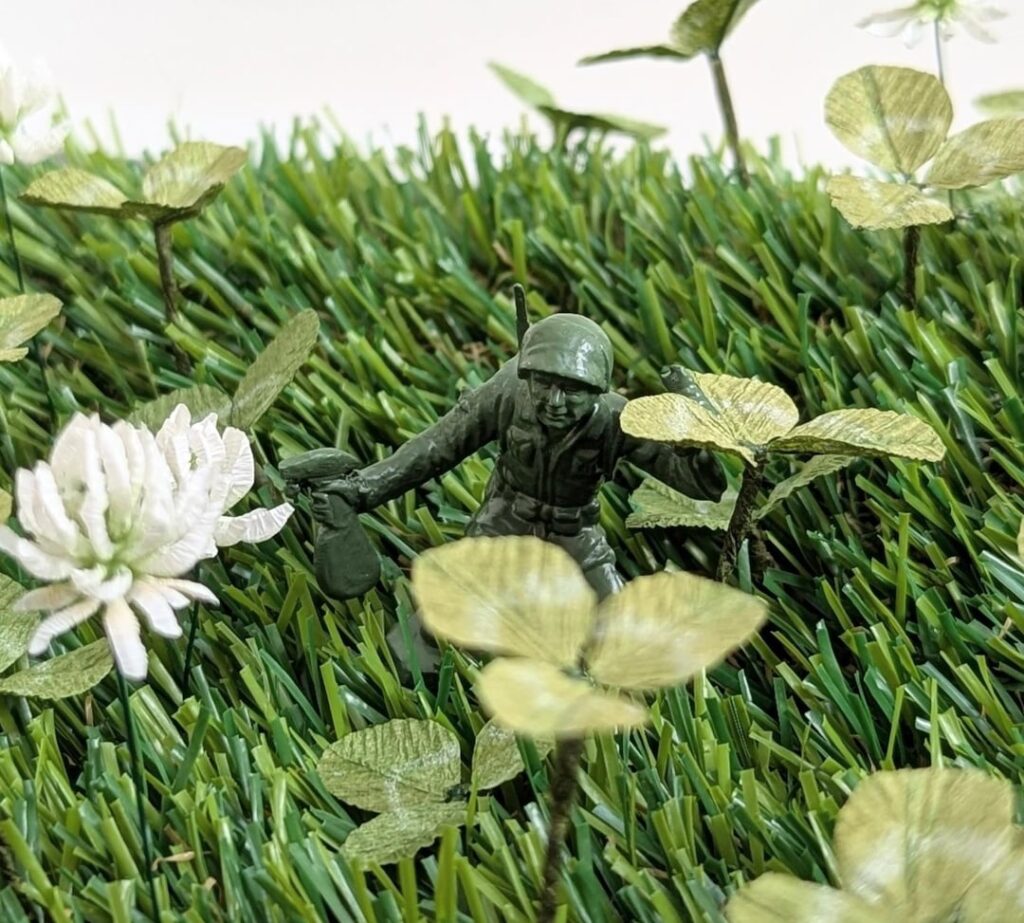 I'm an artist and have been working on a series that uses American grass lawns (and the culture around them) as an analogy for systems of control, conformity, and exclusion.