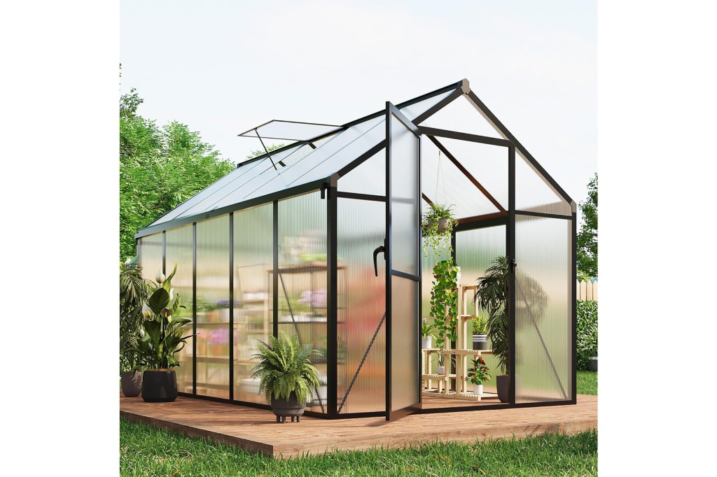 Clear greenhouse outdoors
