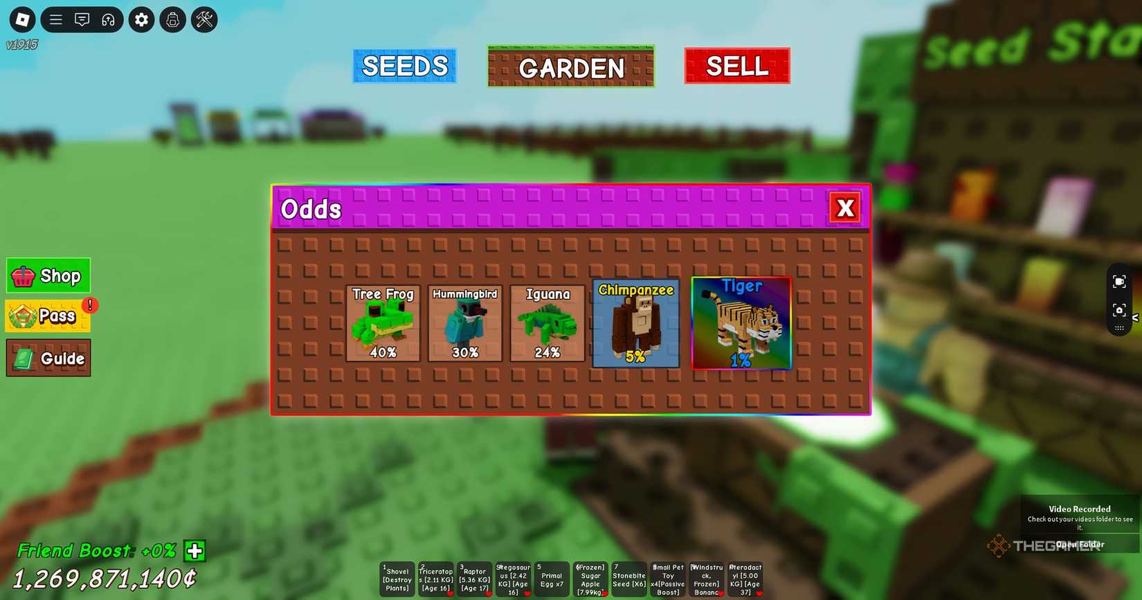 Jungle Egg pets in Roblox Grow a Garden.