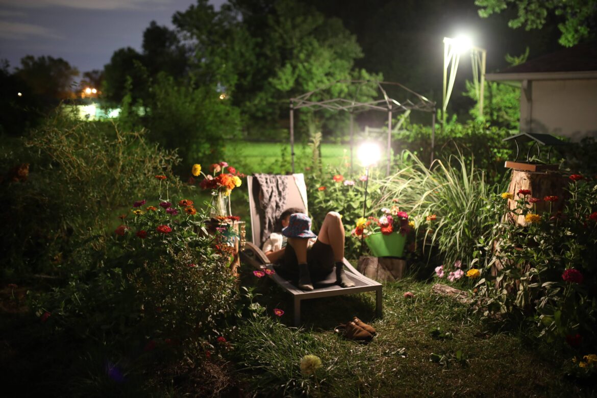 Solar lamp in action