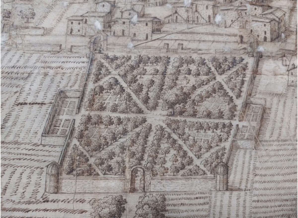 Ancient drawing of the Ducal Pomerio