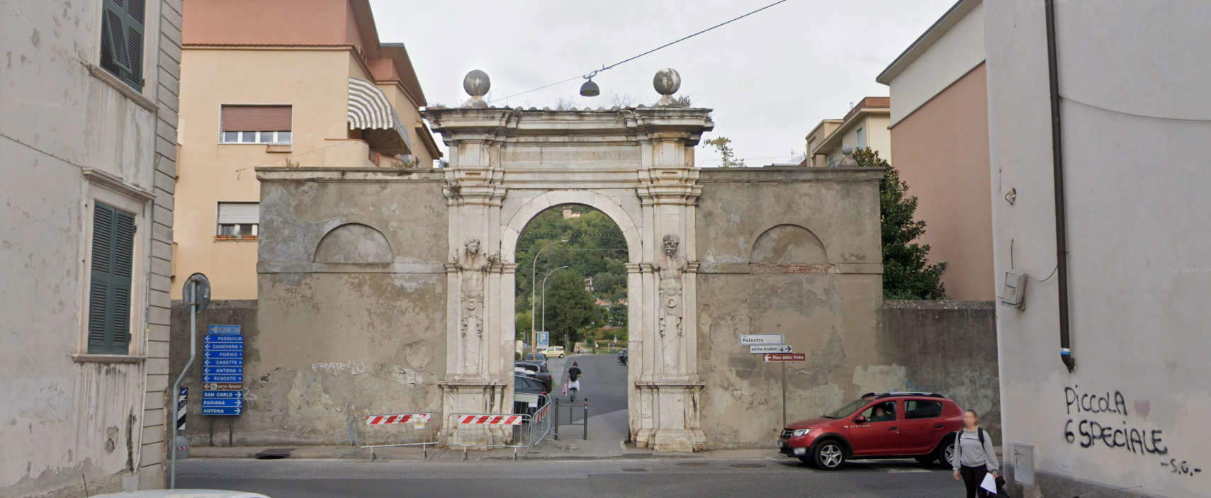 The seventeenth-century portal of the Pomerio Ducale, Massa