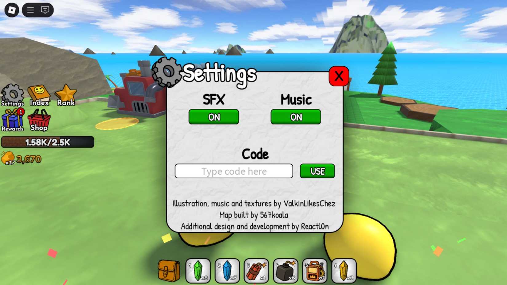 Smileys the codes tab