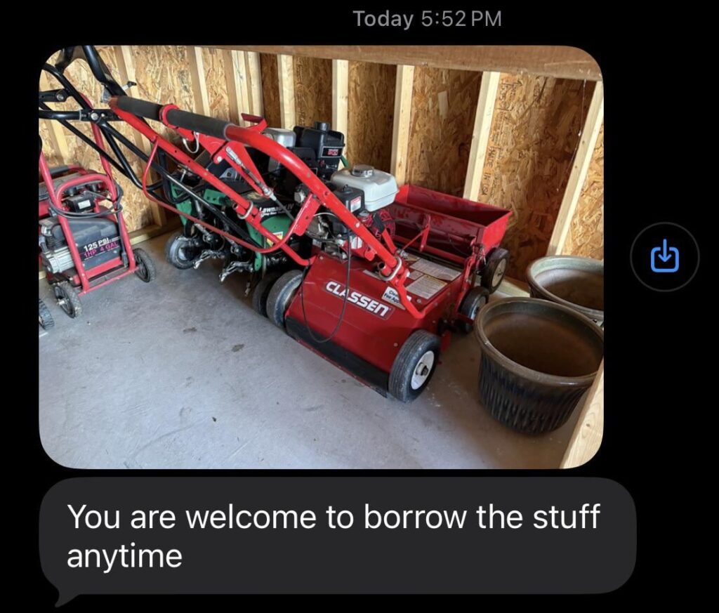 Nice text to get from the neighbor!