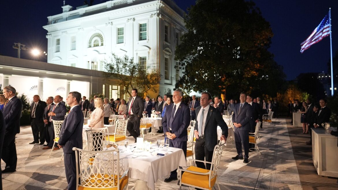 Trump hosts GOP lawmakers at paved ‘Rose Garden Club’ Trump hosts GOP lawmakers at paved 'Rose Garden Club'