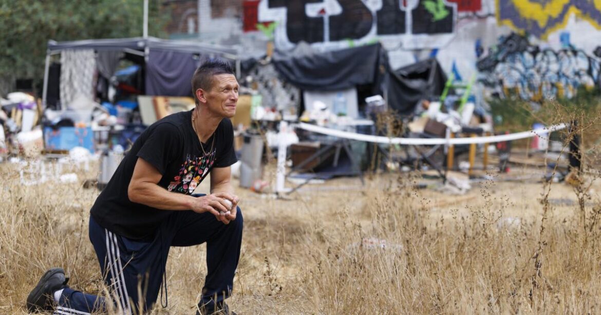 A homeless encampment, with pickleball court and garden, becomes both refuge and scourge