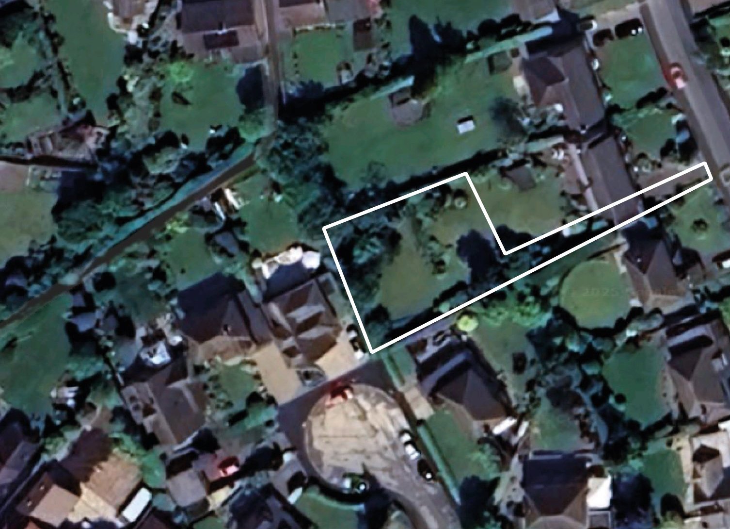 Satellite view of Faye's property in Langton Green, near Tunbridge Wells.