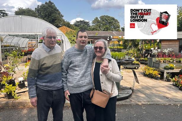 John and Andrea Scrivens with their son Oliver who is a volunteer at the Rural Activities Garden Centre (RAGC)
