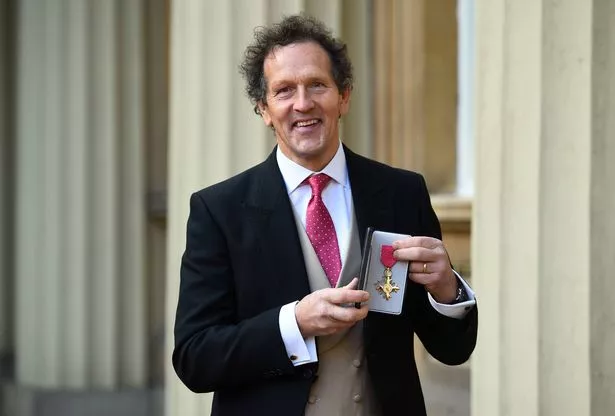 LONDON, UNITED KINGDOM - DECEMBER 20: Monty Don with his OBE, presented to him by the Prince of Wales during an investiture ceremony on December 20, 2018 at Buckingham Palace, London.  (Photo by Kirsty O'Connor – WPA Pool/Getty Images)