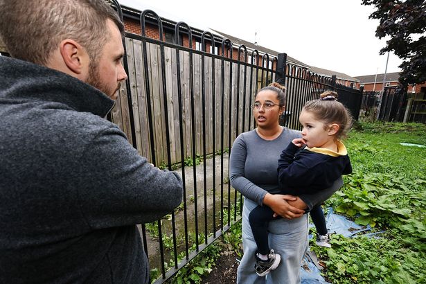 Kathleen talks with councillor Gerard