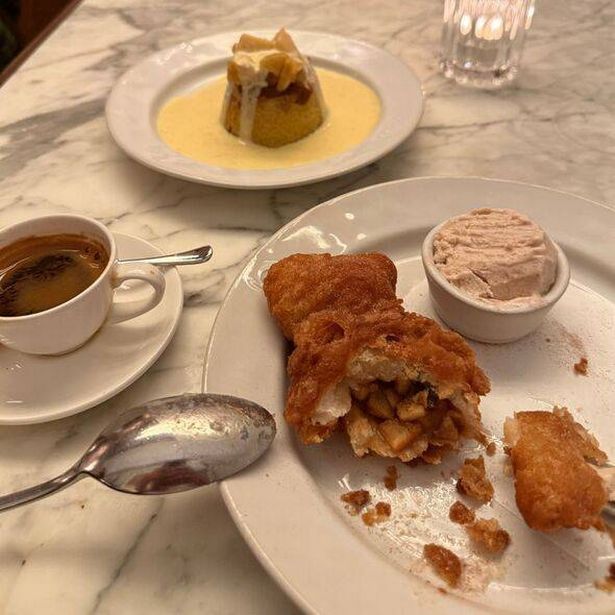 Two desserts and a double espresso