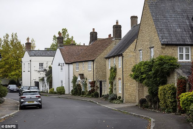 The street in Poundbury, Dorset, where the incident took place in May 2024